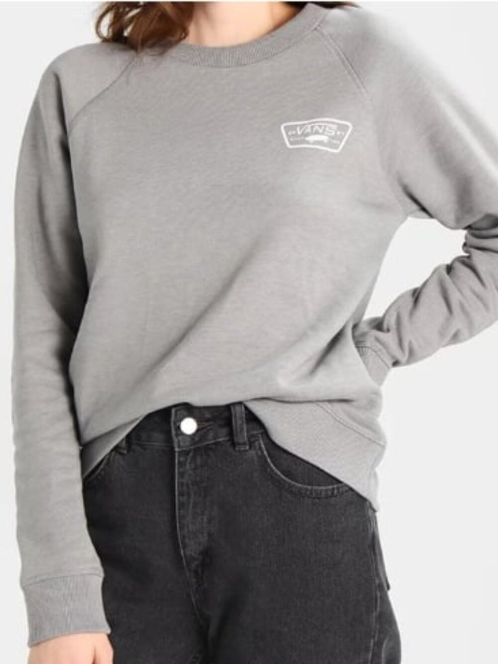 Vans Heathered Grey White Logo Sweatshirt